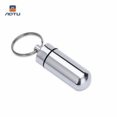 

Aotu AT7605 Outdoor Emergency Portable Aluminum Alloy Medicine Pot Bottle with Key Ring Hollow water resistant&dust-proof