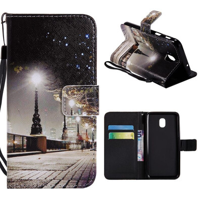

MOONCASE Samsung Galaxy J4 card picture painted leather case - urban scenery