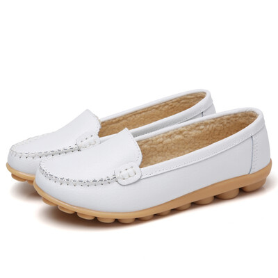 

Spring&summer new leather cowhide simple flat bottom pedal lazy shoes single shoes mother casual shoes women