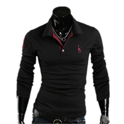 

Zogaa New Korean Mens POLO Shirt Embroidery Slim Long Sleeve