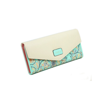 

Small Floral women wallets envelope wallet triple buckle long womens purses fashion high quality laides clutch bag