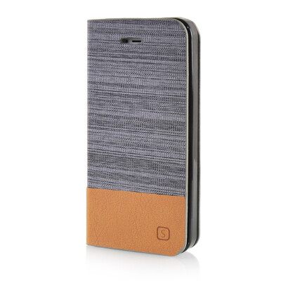 

MOONCASE Canvas Design Leather Side Flip Wallet Pouch Stand Shell Back ЧЕХОЛ ДЛЯ Apple iPhone 5 / 5S Dark Brown