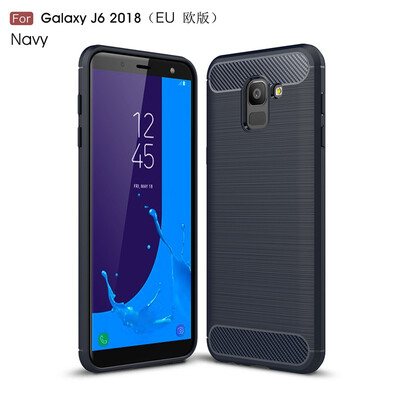 

Goowiiz Phone Case For Samsung Galaxy J4 2018 EUJ6 2018 EUJ3 2018 USJ7 2018 US Fashion Slim Carbon Fiber Silicone Prevent