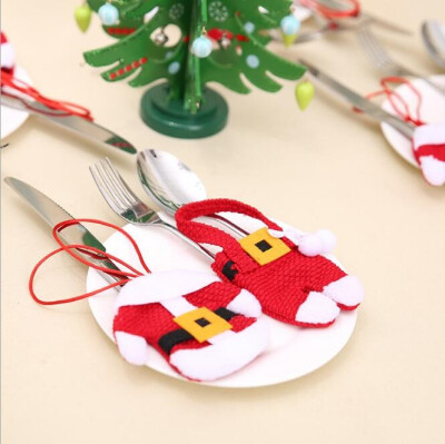 

Christmas desktop decoration Christmas knife&fork set Christmas cutlery set Christmas small clothes small pants