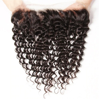 

Unice Hair Brazilian Deep Wave Lace Frontal Closure 134 Ear To Ear Pre Plucked 100 Human Hair Closure Natural Color Remy Hair