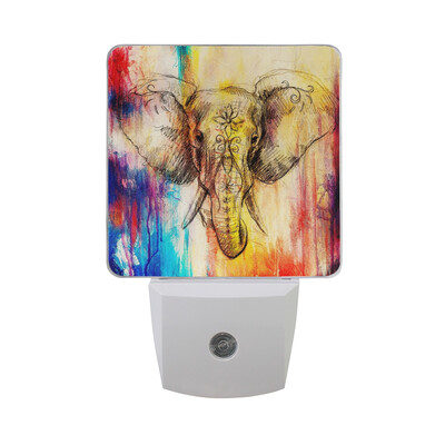 

ALAZA LED Night Light With Smart Dusk To Dawn SensorHand Drawn Style Giraffes Plug In Night Light