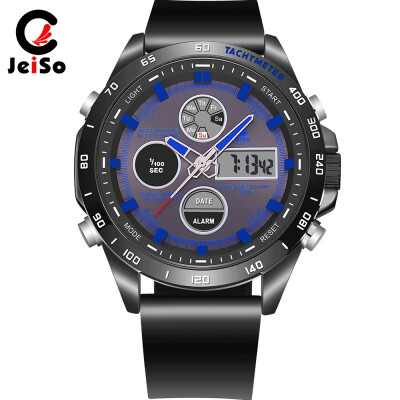 

Quartz watch wholesale casual waterproof double display multi-function sports watch PU strap