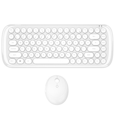 

Mofii candy wireless keyboard&mouse set round chocolate button mouse&keyboard set office home notebook desktop computer white