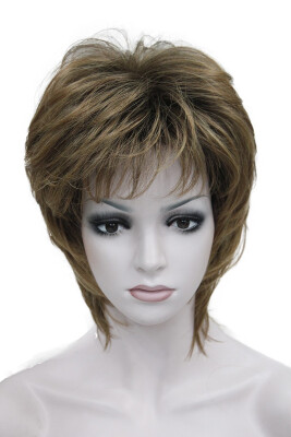 

StrongBeauty Short Straight Brown mix Synthetic Wig Fluffy Womens Hair wigs