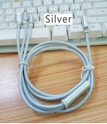 

3 in 1 Multiple Cables Multi Charging Cable MFi Certified Nylon 33ft 1m 3 in 1 USB Charger Cord with iPhoneType CMicro USB