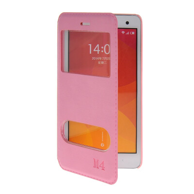 

MOONCASE View Window Leather Side Flip Pouch Stand Shell Back ЧЕХОЛ ДЛЯ XiaoMi Rice MI 4 M4 Pink