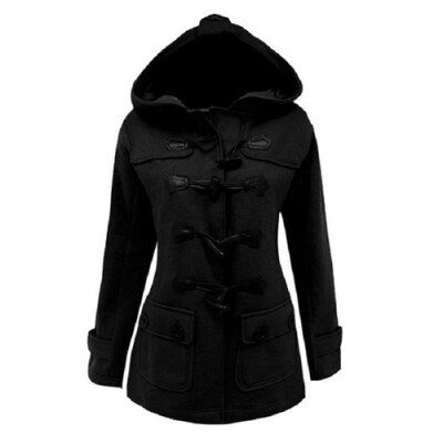 

CT&HF Women Winter Long Woolen Hooded Coat