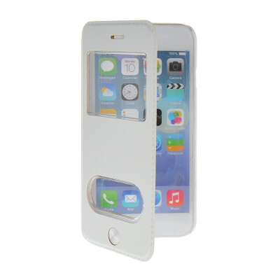 

MOONCASE View Window Leather Side Flip Pouch Stand Shell Back ЧЕХОЛ ДЛЯ Apple iPhone 6 ( 4.7 inch ) White