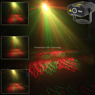 

ESHINY MINI R&G Laser 4 Christmas patterns projector holiday dj bar disco birthday party Xmas Light Show Stage effect B199