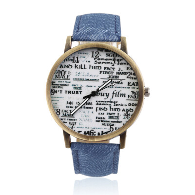 

Men Women Fashion Analog Classic Graffiti Casual Cowboy Quartz Wrist Watch