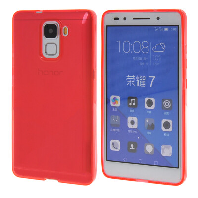 

MOONCASE Case for Huawei Honor 7 Flexible Durable Soft Gel TPU Silicone Skin Slim Cover Red