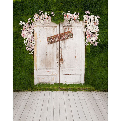 

White Door Photo Backdrop 57FT Vinyl Fabric Cloth Digital Printing Photo Background s-2144
