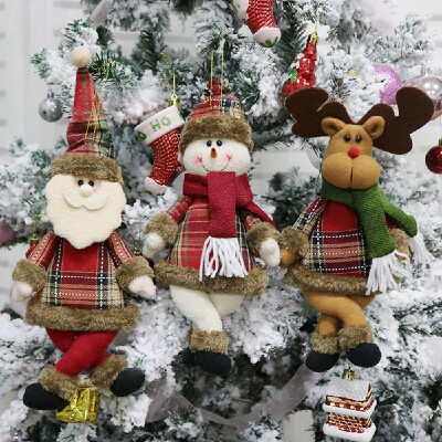 

3pcsset Christmas Hanging Toys Santa Reindeer Snowman Dolls Christmas Tree Decorations Ornaments