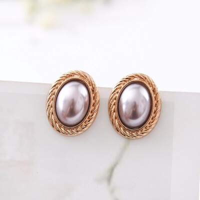 

Sweet temperament woman contracted pearl ear clip geometry web celebrity electroplating golden clip earrings alloy jewelry