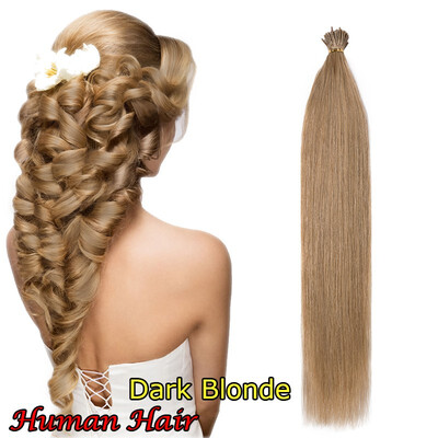 

16-22" I-TIP HAIR Glue Real Remy Human Hair Extensions Real Soft Hair Extensions STICK HAIR 100strands50g