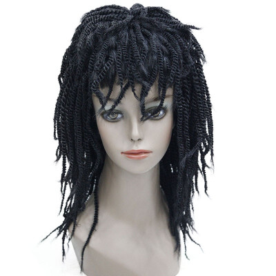 

StrongBeauty African braids Wig kanekalon dreadlocks Hair Medium Dark BlackBrown Synthetic Wigs