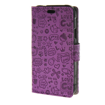 

MOONCASE Little Witch Leather Flip Wallet Card Slot Stand Back чехол для Samsung Galaxy Xcover 3 SM-G388F Purple