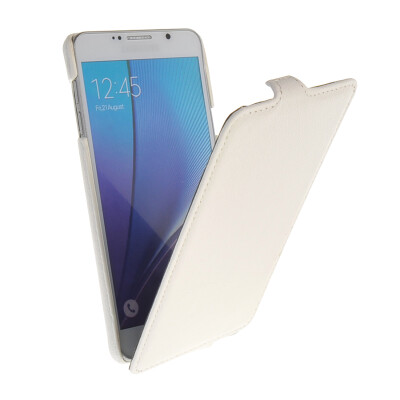 

MOONCASE Case for Samsung Galaxy Note 5 Bottom Flip Leather Pouch Case Cover White