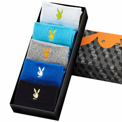 

Jingdong supermarket] Playboy (PLAYBOY) men's leisure cotton socks in the tube socks 2317 gift box 5 pairs of summer breathable cotton business socks thin section mixed color