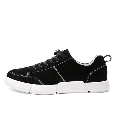 

New low shoes mens shoes breathable tide shoes flat with rubber solid color shoes round head with adhesive shoes wear non-slip sh