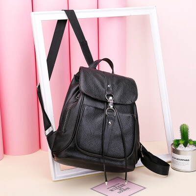 

2018 Casual Women Backpack Female PU Leather Woman Backpacks Black Bagpack Bags For teenager Girls Young Lady Travel back packs