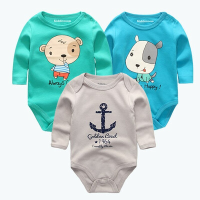 

3PCSLot Print 0-12M Cotton Baby Boy Clothes Clothing Sets Babywear Long Sleeve Baby Clothes Bodysuit Baby Girl Clothes Bebe