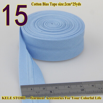 

Cotton bias tape bias binding fold tape size 20mm2cm 34" 25yds various color solid color DIY handmade sewing material