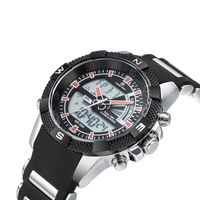 

SHARK WH320 Mens Analog Digital Date Dual LCD Dispaly Sport Quartz Army Watch