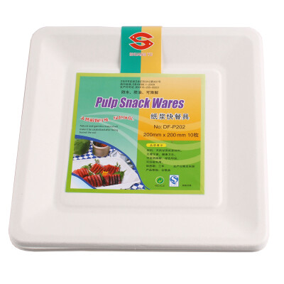 

Jingdong supermarket] Pisces disposable pulp tableware 8 inch square tray (medium) 30 installed P202