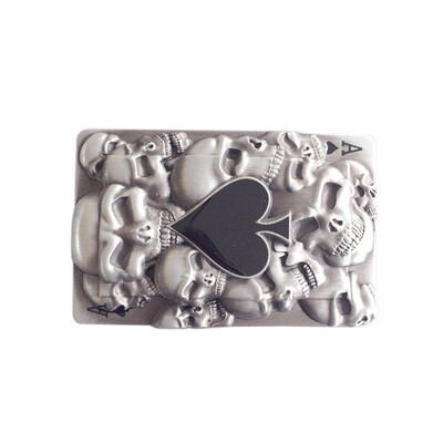 

New Jeans Friend Original Tattoo Skulls Ace Spade Rectangle Belt Buckle Gurtelschnalle Boucle de ceinture