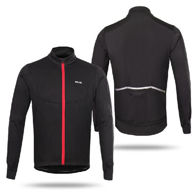 

Arsuxeo Mens Windproof Thermal Fleece Lined Winter Cycling Jacket Outdoor Sport Coat Riding Long Sleeve Jersey