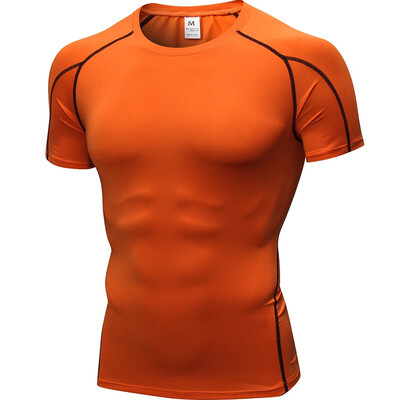 

Quick Dry Men Compression Gym Training Running Short T-Shirt Mens Sportswear