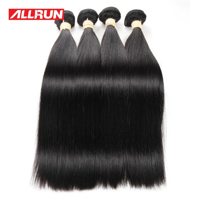 

Allrun Brazilian Virgin Hair Straight 4 Bundles Brazilian Hair Bundles 100gpc Human Hair Extensions Brazilian Straight Hair