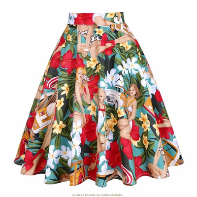 

Design Floral Skirt Women High Waist Plus Size Summer Skirts