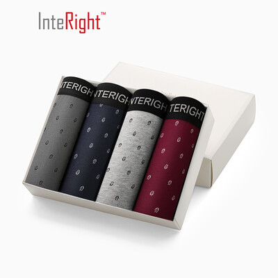 

INTERIGHT underwear mens stretch cotton Mingjiao boxer pants 4 boxes full of printed
