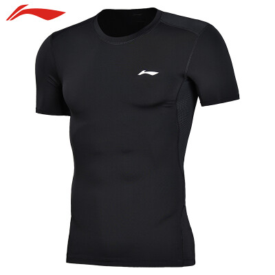 

Li Ning LI-NING Yoga clothing tops short-sleeved tights T-shirt running fitness sportswear AUDN015-2 black 3XL code