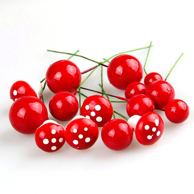 

20pcs Mini Red Foam Mushroom DIY fairy garden miniatures crafts Micro Landscape Bonsai Plant home Decoration accessories