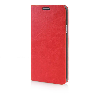 

MOONCASE Leather Side Flip Wallet Card Slot Pouch Stand Shell Back ЧЕХОЛ ДЛЯ Samsung Galaxy E5 Red
