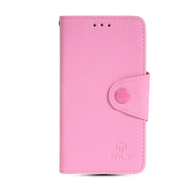

MOONCASE Classic cross pattern Leather Side Flip Card Slot Pouch Stand Shell Back Case Cover for Samsung Galaxy S5 Mini Pink