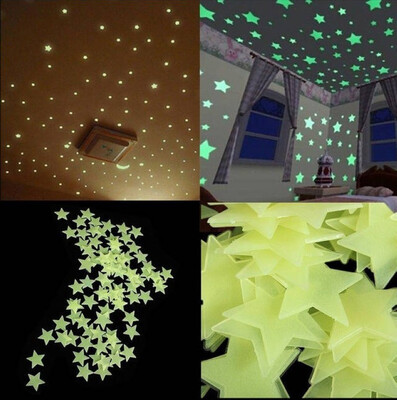 

mymei 100Pc Home Wall Glow In The Dark Space Star Stickers Ceiling Decal Baby Kid Room L