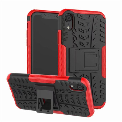 

Fecoprior Case For iPhone XR Back Cover Stand Silicon TPU PC Armor Heavy Rugged Phone Celulars Fundas Coque