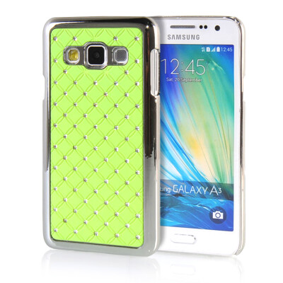 

MOONCASE Hard Chrome Plated Star Bling Back Case Cover for Samsung Galaxy A3 Green