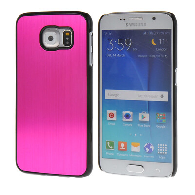 

MOONCASE хромированная Матовый алюминий задней металлической пластине Case Cove для Samsung Galaxy S6 ярко-розовый