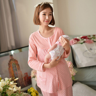 

Arctic velvet 3883 Pregnant women month clothes Spring&autumn clothing out of service feeding breasts pregnant women pajamas suit cotton postpartum women home service floral