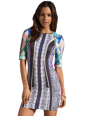

Geometric Pattern Retro Style Bodycon Black Dress
